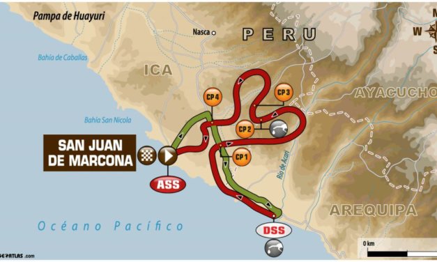 El recorrido de la etapa 4 del Dakar 2018: San Juan de Marcona x2