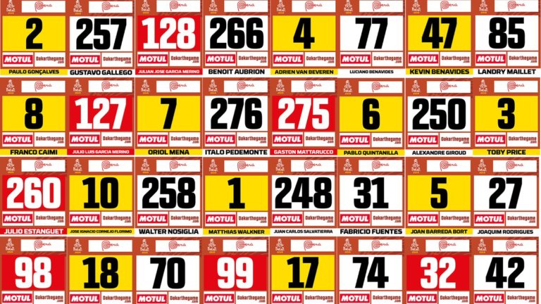 Dakar 2019 Ya estan las dorsales para las motos y los quads