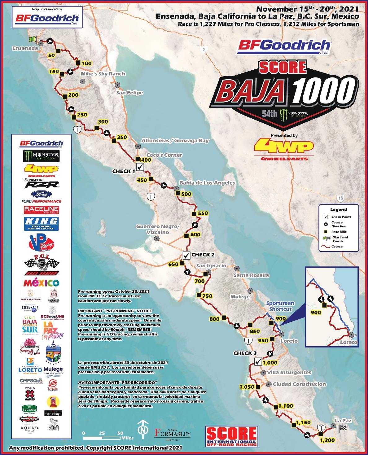 Mapa Baja 1000 2021  
