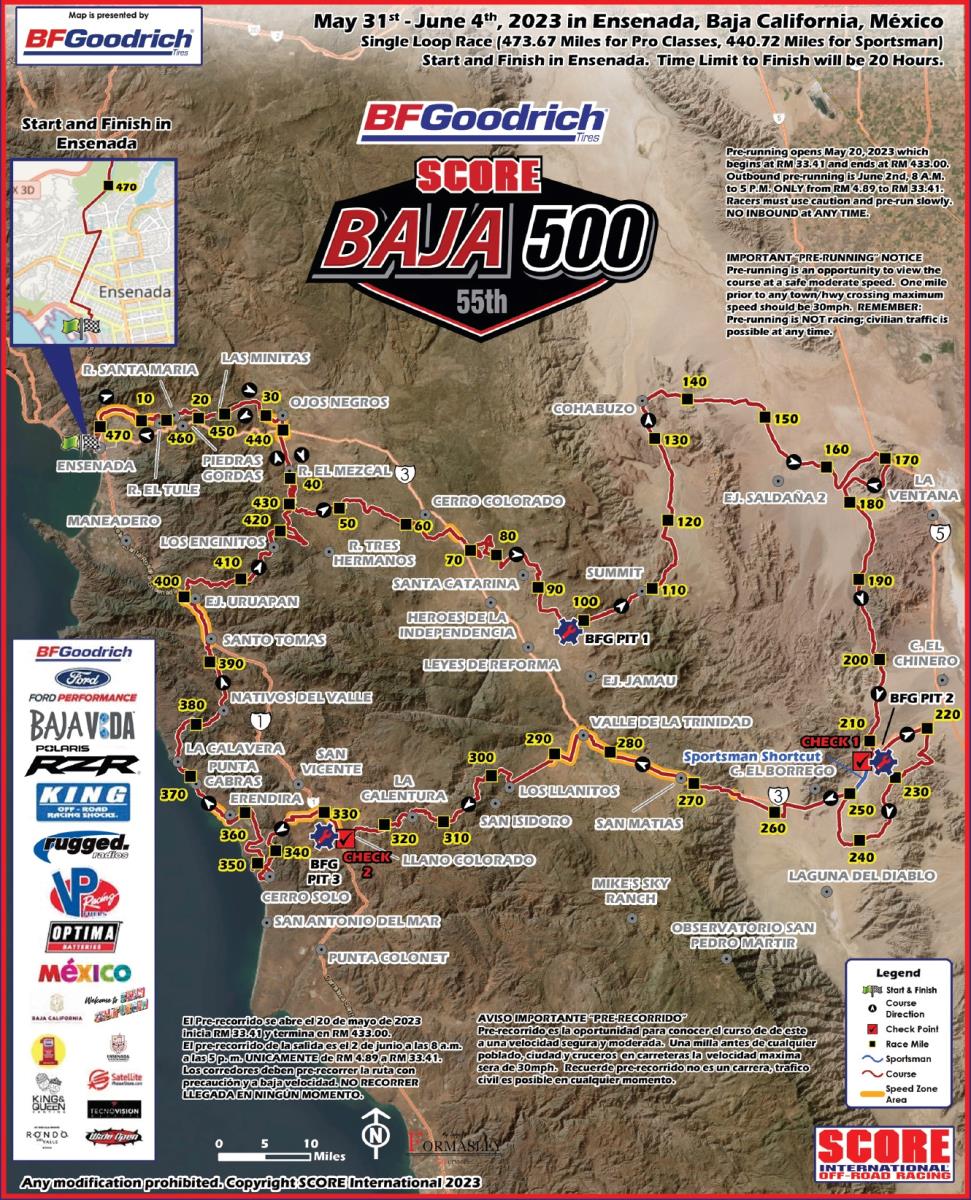 Mapa Baja 500 2023 