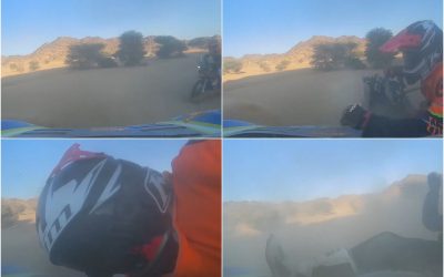 Video: Los hermanos Coronel se encontraron de frente con una moto y no pudieron evitar el choque