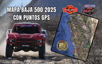 El Mapa GPS y los puntos de espectadores de la Baja 500 2025